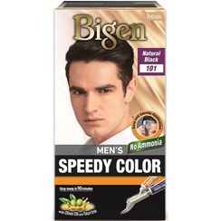 تصویر کیت رنگ موی بدون آمونیاک آقایان بیگن Bigen Men Speedy شماره 101 مشکی طبیعی 