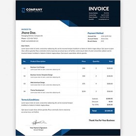 تصویر فاکتور و صورتحساب چند منظوره – Minimal corporate business invoice 