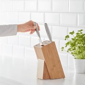 تصویر بلوک چاقو ایکیا HYVLA IKEA Knife block, bamboo