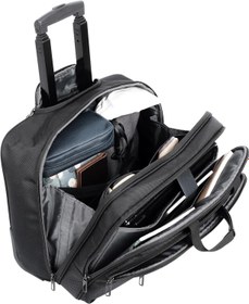 تصویر Cabinpro Premium Pilot Case Trolley Water Resistant Multi Compartment Fashion Trolley Laptop Bag for Men, Women on Travel, Business, CP010 (Black) 