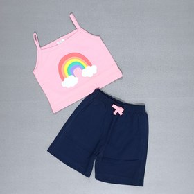 تصویر تاپ و شلوارک رنگین کمان 