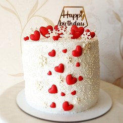 تصویر کیک تولد خانگی شکلاتی بافیلینگ موز و گردو با تم زمستانی قابل سفارش با طرح دلخواه شما 