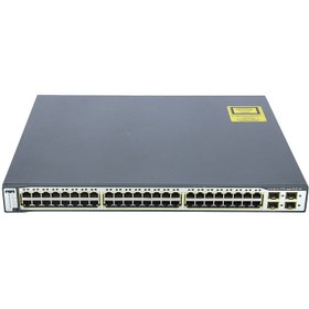 تصویر سوئیچ سیسکو مدل WS-C3750-48PS-S استوک Cisco WS-C3750-48PS-S 48Port Switch Stock