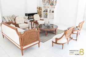 تصویر مبل کلاسیک کاجی ۷ نفره 