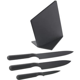 تصویر چاقو و نگهدارنده ایکیا مدل JÄMFÖRA ست 3 عددی IKEA JÄMFÖRA Knife block with 3 knives