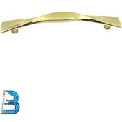 تصویر دستگیره کابینتی زاماک (سربی) دو پیچ طرح شکلاتی مدل B317 - 192 / طلایی Golden Zamak Cabinet Handles