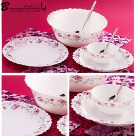 تصویر سرویس غذاخوری 28 پارچه پارس اپال مدل Linda Pars Opal Linda 28 Pieces Dinnerware Set