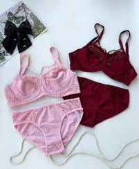 تصویر ست شورت و سوتین زنانه گیپوری هارنس دار رنگ مشکی 