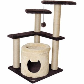 تصویر اسکرچر، لانه و جای خواب گربه کدیپک مدل هلو Kedipek Cat Scratcher And Nest Peach Model