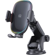 تصویر پایه نگهدارنده موبایل یوسمز CD187 USAMS CD187 15W Car Colorful Light Mechanical Wireless Charging Holder