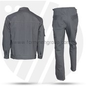 تصویر کاپشن و شلوار کار مردانه جین پنبه ای - L Men's cotton denim jacket and work pants