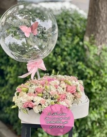 تصویر دسته گل و کیک برای قدردانی از ماما 