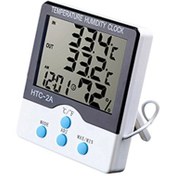 تصویر دماسنج و رطوبت سنج و ساعت رومیزی و دیواری مدل HTC-2A 