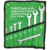 تصویر ست آچار یکسر رینگی و یکسر تخت فورس ۸ عددی 