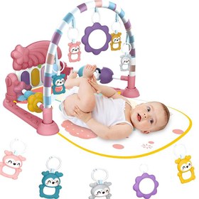 تصویر تشک بازی موزیکال نوزادی دارای پیانو طرح شیر baby fitness blanket 