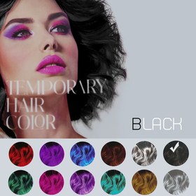 تصویر اسپری مو رنگی پرفکت شماره 12 مشکی Black (150 میل) Perfect black Temporary Hair Color Spray NO.12-150ml