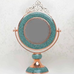 تصویر آینه فیروزه کوبی مدل تاج دار 