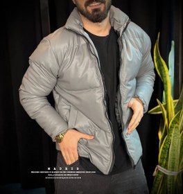 تصویر کاپشن چرم پفکی 