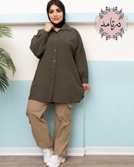 تصویر شومیز مانتویی لینن سایز بزرگ 