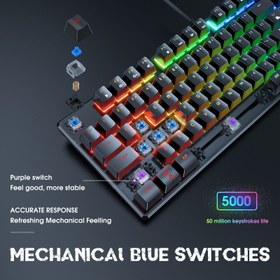 تصویر کیبورد مخصوص بازی اونیکوما مدل G27 RGB Onikoma G27 RGB gaming keyboard