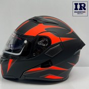 تصویر کلاه کاسکت فک متحرک EK کد JK902 مشکی نارنجی 