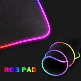 تصویر موس پد گیمینگ Glowing Cool RGB سایز بزرگ 40*90 سانتیمتر طرح اژدها 