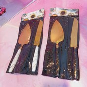 تصویر ست کارد کیک دسته پلاستیکی 