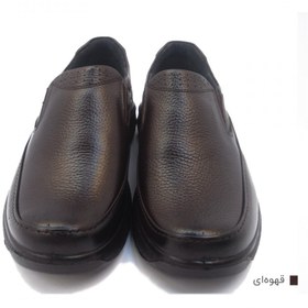 تصویر کفش مردانه چرم طبیعی کارس کشی قهوه‌ای ارسال رایگان با گارانتی 