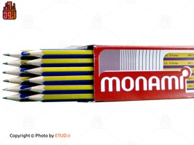 تصویر مداد مشکی HB شش وجهی مونامی مدل MO-112 بسته 12 عددی Monami Black HB Lead Pencil Pack of 12 - MO-112