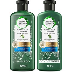 تصویر Herbal Essences Sulfate Free Potent Aloe + Bamboo Shampoo & Conditioner For Dry Hair And Frizzy Hair, 400ml 