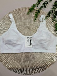 تصویر سوتین راحتی زنانه بدون فنر نخی رنگ سفید 