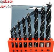 تصویر ست مته چوب 8 عددی — سایز 3 / 4 / 5 / 6 / 7 / 8 / 9 / 10 میلی‌متر 