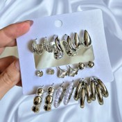 تصویر گوشواره مرواریدی پک ۹ جفتی 