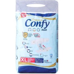 تصویر کانفی پوشک بزرگسال چسبی سایز خیلی بزرگ 10 عددی Confy Adult Adhesive Diaper XL Size 10 Pcs