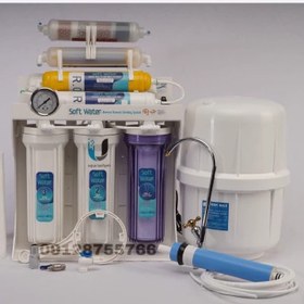 تصویر تصفیه آب دستگاه تصفیه آب سافت واتر 10 مرحله با پمپ و ممبران تایوان مخزن بزرگ 2سال گارانتی پمپ تسفیه تسویه تصویه (تسویه) 