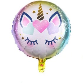 تصویر بادکنک فویلی گرد اسب تک‌شاخ Round unicorn foil balloon