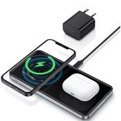 تصویر شارژر بیسیم رومیزی ESR 2-in-1 Magnetic Wireless Charger (HaloLock) 