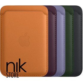 تصویر جاکارتی چرم مگ سیف اپل Iphone leather wallet