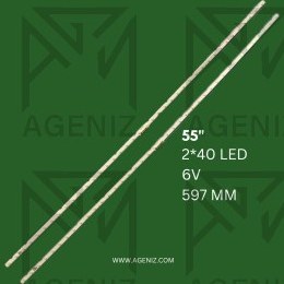 تصویر بک لایت تلویزیون 55 اینچ سامسونگ مدل 55NU7300-55NU7100 LED BAR SAMSUNG 55" NU7300-7100 2*40LED 6V 597MM