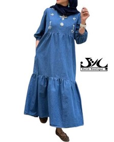 تصویر پیراهن زنانه جین 