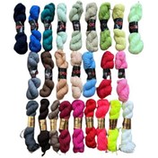 تصویر نخ قلاب بافی مرسریزه کتان رنگی ۹۰ گرمی بسته ۵ کلافی 