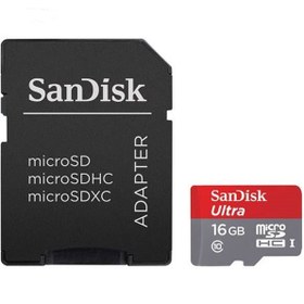 تصویر کارت حافظه MicroSDHC سن دیسک مدل Ultra کلاس 10 با سرعت 48MB و ظرفیت 16 گیگابایت ا SanDisk Ultra UHS-I U1 Class 10 microSDHC 16GB SanDisk Ultra UHS-I U1 Class 10 microSDHC 16GB