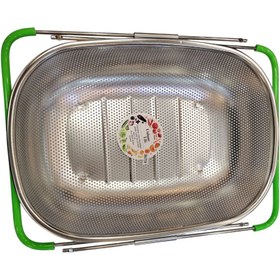 تصویر سبد سینک دسته کشویی استیل بزرگ یونیک 