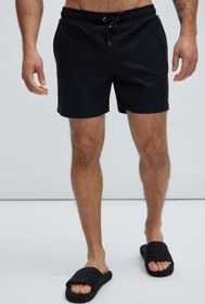 تصویر "مایوی پاچه‌دار مشکی مدل استورم‌فیت" - نایلون ضد کلر / L / عینک شنا 