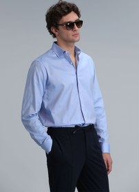 تصویر پیراهن مردانه آبی لوفیان | 111010620 اورجینال 