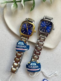 تصویر ساعت مچی زنانه کاسیو مربع، کاسیو زنانه مربع، ساعت مچی زنانه casio - نقره‌ای فیروزه ای Casio