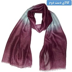 تصویر شال لمه زرشکی طوسی(کالای دست دوم) کد B1115 