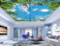 تصویر سقف مجازی طرح آسمان و پرندگان 
