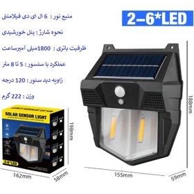 تصویر چراغ خورشیدی طرح بتمن دو لامپ Batman solar light twin