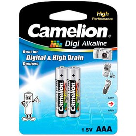 تصویر باتری دوتایی نیم قلمی Camelion Digi Alkaline 1.5V AAA 